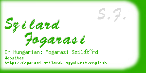 szilard fogarasi business card